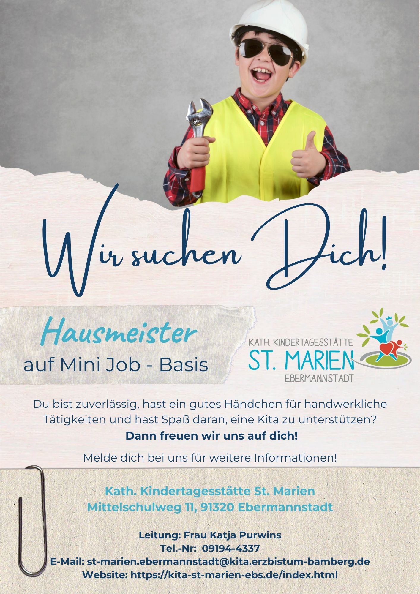 Stellenanzeige Hausmeister St. Marien Ebs